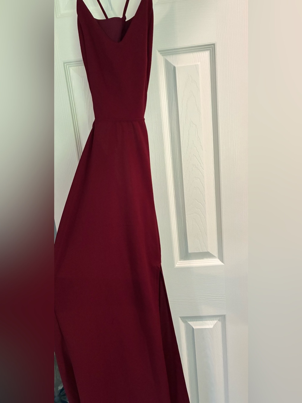 Windsor Wine Spaghetti-Strap Prom Gown